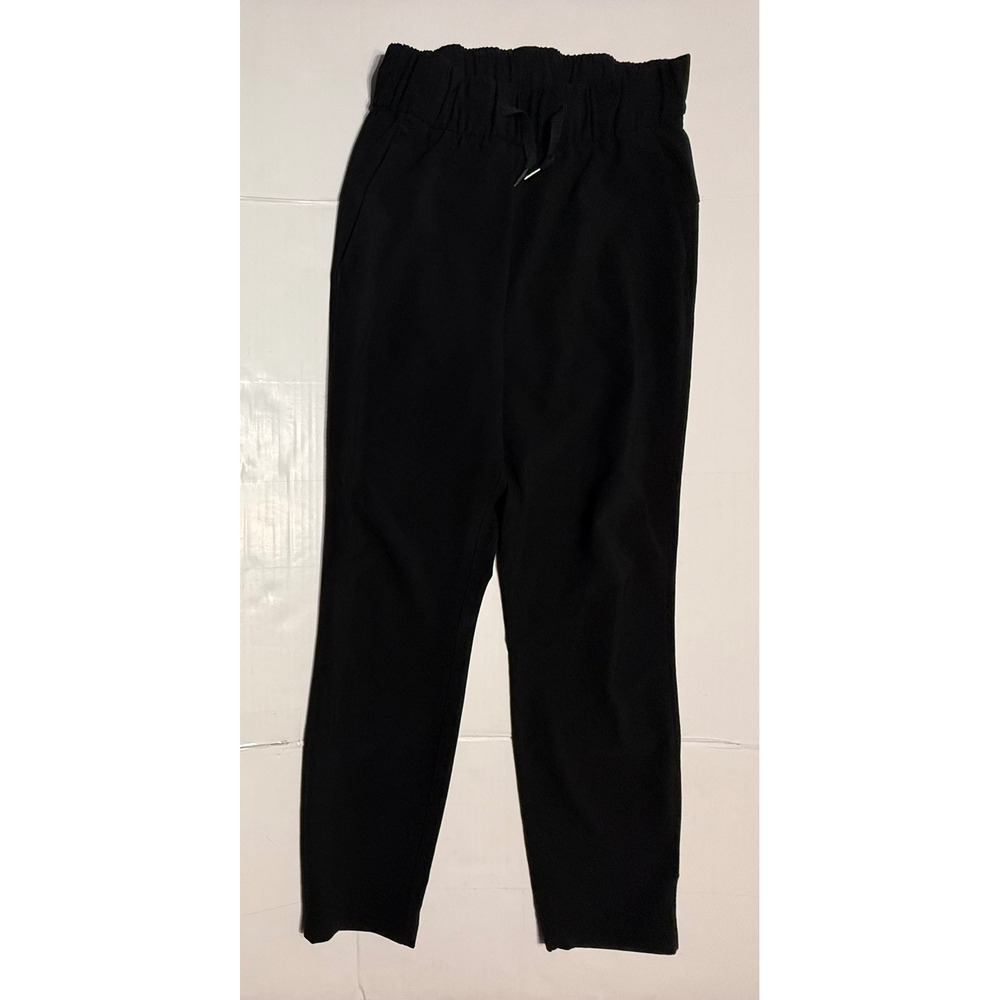 Lululemon On the Fly 7/8 Pant Black Luxtreme Drawstring Jogger Womens Size 2